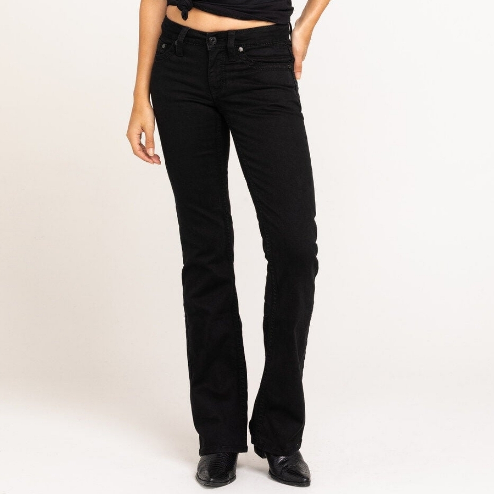 Shyanne Life Women's Riding Bootcut Jeans Size 27 Short Black Distressed Denim